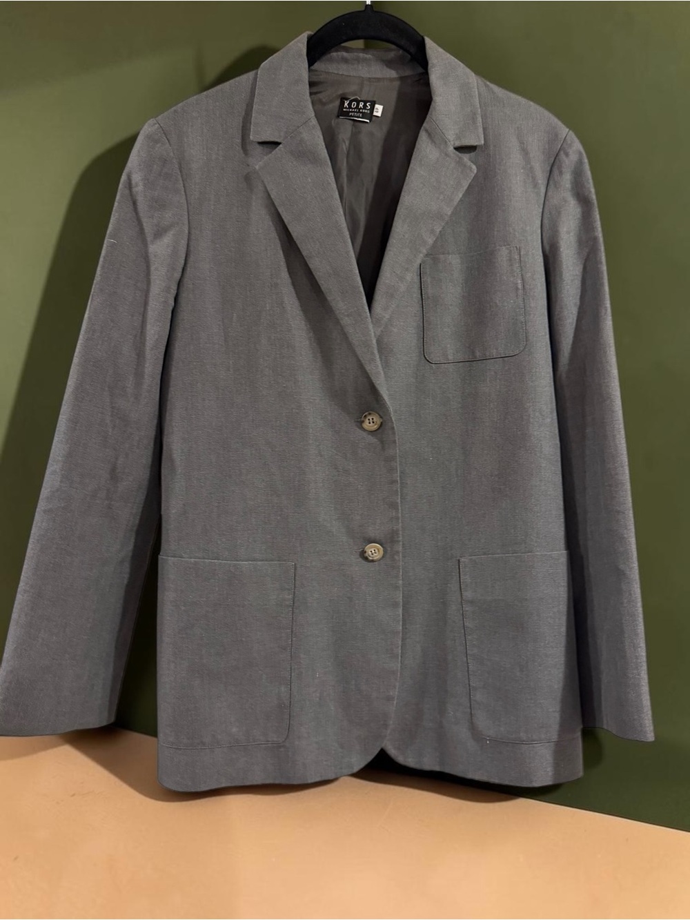 Vintage 90s Michael Kors KORS Blazer 6P Gray Petite Pocket